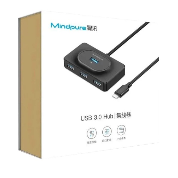 TypeC - USB 3.0-разветвитель Mindpure LX10611, 4 порта