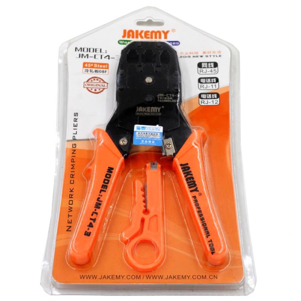 Инструмент для обжима Jakemy JM CT4-3 + стриппер, 8p/6p/4p