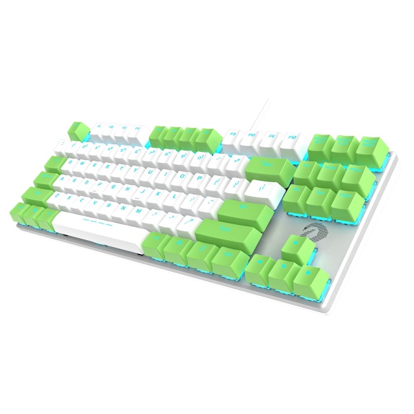 Клавиатура проводная DAREU EK815, Blue Switch, зелёно-белая