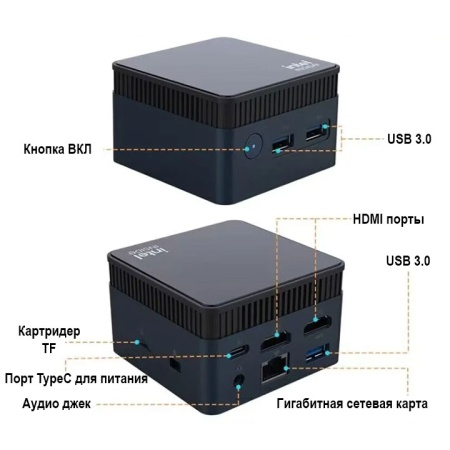 Неттоп ZX01 Plus, Intel N100, 12Гб DDR5 / 256 Гб