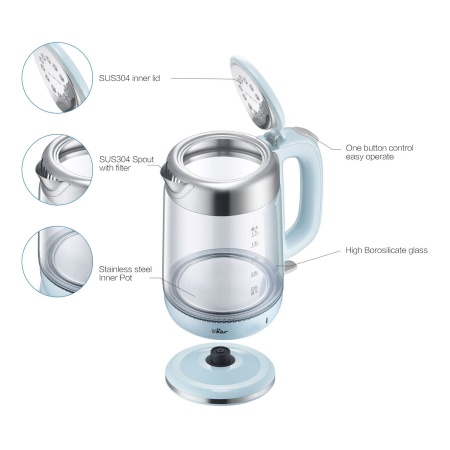 Электрочайник Bear ZDH-A17Q8, 1.7 л