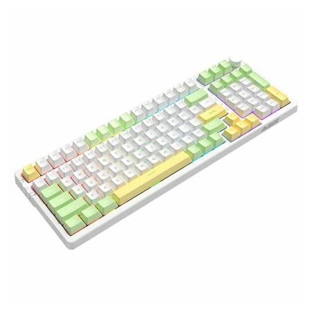 Клавиатура беспроводная, проводная Ajazz AK992, салатово-желто-белая, Red Switch