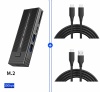 Внешний бокс M182 SSD M.2 NVMe/SATA + HUB 2*USB 3.2 + Card Reader TF/SD