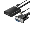 Конвертер VGA M - HDMI F + 3.5 мм, питание 5V,1A