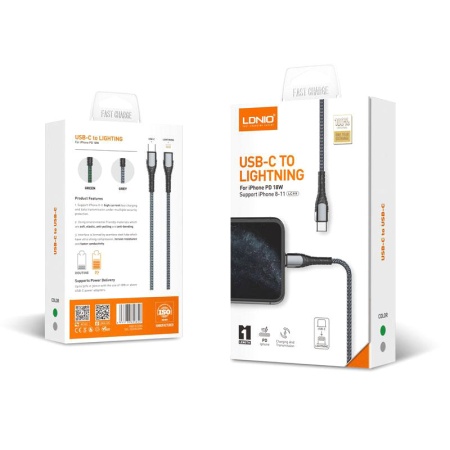 Кабель USB TypeC M - Lighting, LDNIO LC111-112