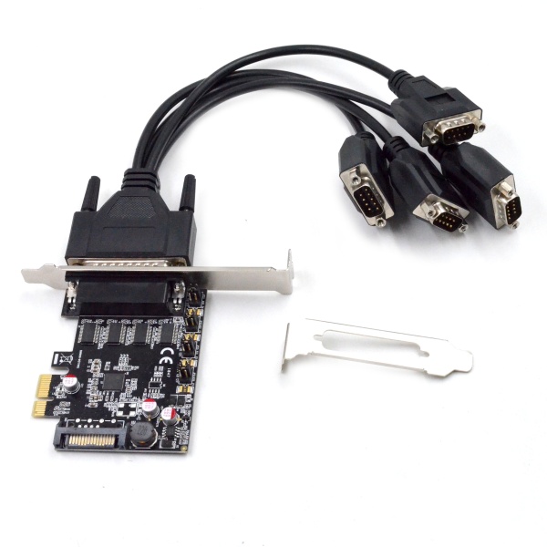 Контроллер PCI-E - LPT-4xCOM, SYBA FG-EMT01SA-N, с разветвленным кабелем