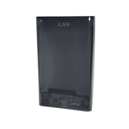 Внешний бокс iLAN Кварц, USB3.1 TypeC, прозрачный тёмный
