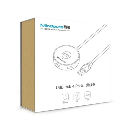 USB 2.0-разветвитель Mindpure US018, LX10426, 4 порта, 1м USB 2.0-разветвитель Mindpure US018, LX10426, 4 порта, 1м