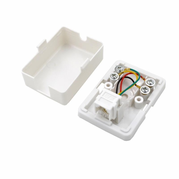 Розетка телефонная RJ11 6P4C, 1 порт, внешняя