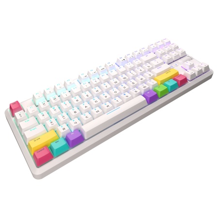 Клавиатура беспроводная, проводная A-Jazz K870T, RU\EN, Red Switch, белая