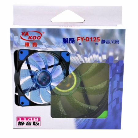 Кулер YaKoo FY-D125 12x12, LED, для корпуса, зелёный