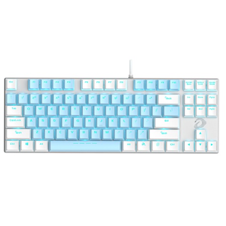 Клавиатура проводная DAREU EK815, Blue Switch, голубая-белая