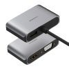 Конвертер USB 3.0 AM - HDMI F + VGF F + USB 2.0, Hagibis UHV3