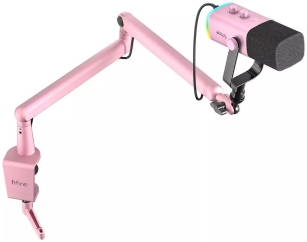 Набор Fifine TAM8 (Микрофон AM8 + пантограф BM88), розовый