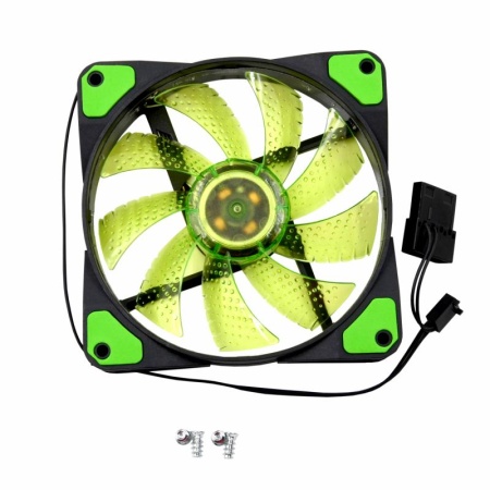 Кулер YaKoo FY-D125 12x12, LED, для корпуса, зелёный