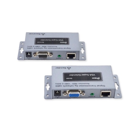 Удлинитель VGA Dtech DT-7020 (v2), до 100 м, патч корд