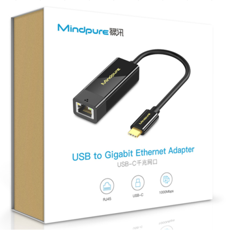Сетевая карта Mindpure UR006, LX10393,USB TypeC, 1000 Мбит/с