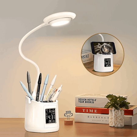 Настольный светильник Industria T21 с информативным дисплеем, белый