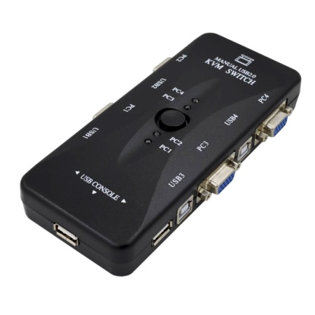 Переключатель KVM 4UK, 4-порта, VGA-USB