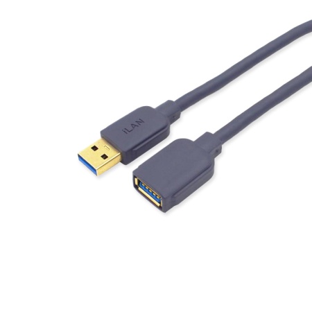 Кабель USB 3.0 AM - USB 3.0 AF удлинитель iLAN Lux, медь