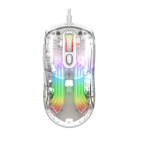 Мышь проводная Xunfox XYH10, прозрачная, RGB, белый