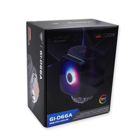 Кулер ЦП PcCooler GI-D66A, HALO RGB led