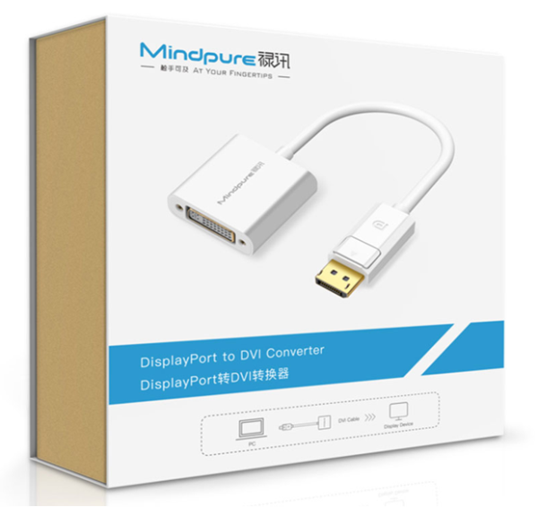 Конвертер DisplayPort M - DVI-I F (24+5), Mindpure AD019, LX10251