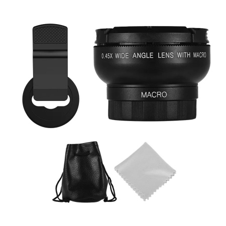 Объектив для смартфона APEXEL APL-0.45WM, макро и широкоуголная линзы