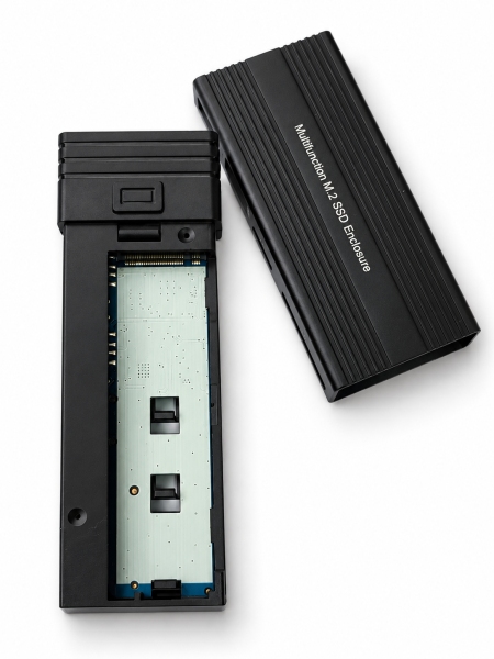 Внешний бокс M182 SSD M.2 NVMe/SATA + HUB 2*USB 3.2 + Card Reader TF/SD