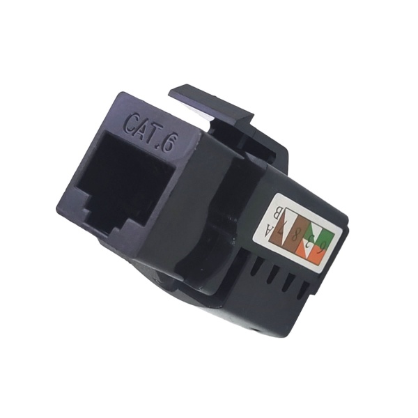 Розетка сетевая модульная MSOL 1208-TJ-2, RJ45, CAT6, защёлки, чёрный