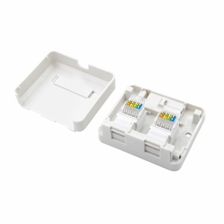 Розетка RJ45/RJ45, защёлки, настенная