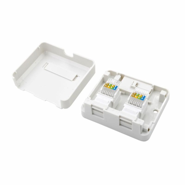 Розетка RJ45/RJ45, защёлки, настенная