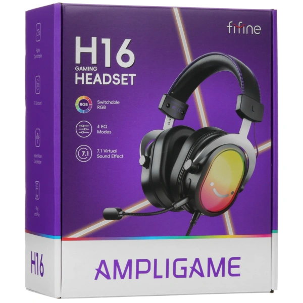 Проводная гарнитура Fifine AMPLIGAME H16, USB, 7.1, чёрные