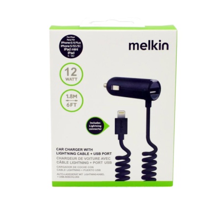 Автомобильное ЗУ Melkin M8J186, 2.1 A, 12 Вт, Lightning - 1.8 м