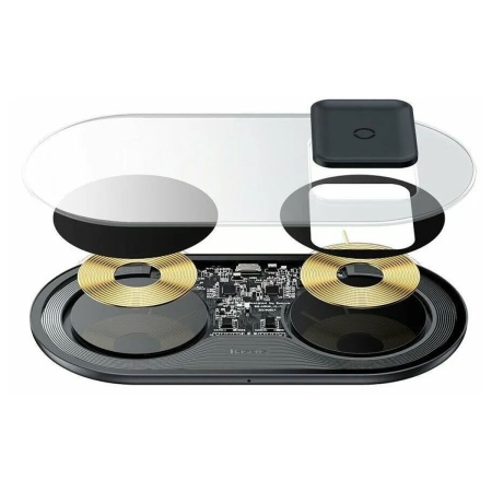 Беспроводное зарядное устройство Baseus Simple 2 in 1 (TZWXJK-B01), 2 A, 20 Вт