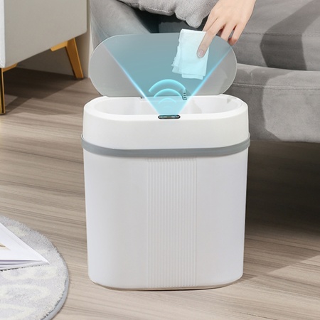 Сенсорное мусорное ведро MSol LT-1002 Smart Sensor, 1 режим, 2*AA, 12л, белое