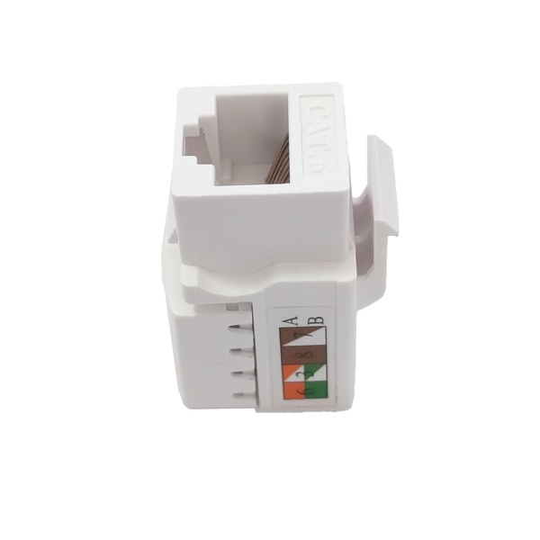 Розетка сетевая модульная MSOL 1208-TJ-1, RJ45, CAT6, защёлки, белый