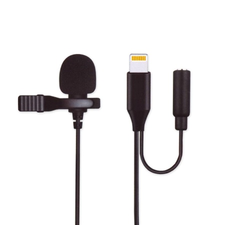 Микрофон петличный JH-041-A, Lightning + 3.5 мм F