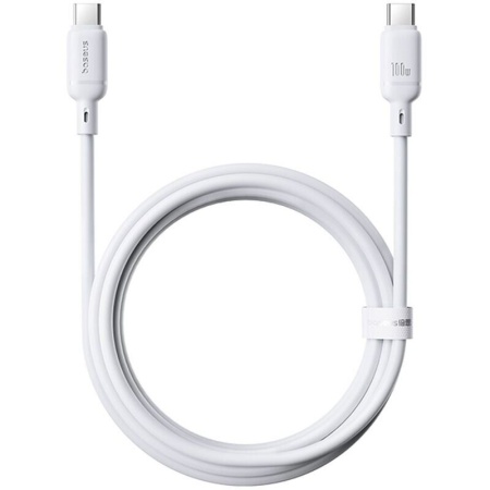 Кабель TypeC M - TypeC M Baseus Silky, 100W, 1 м, белый