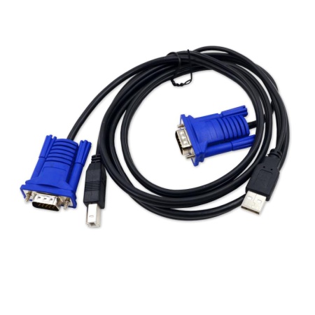 Кабель VGA M + USB AM - VGA M + USB BM, KVM
