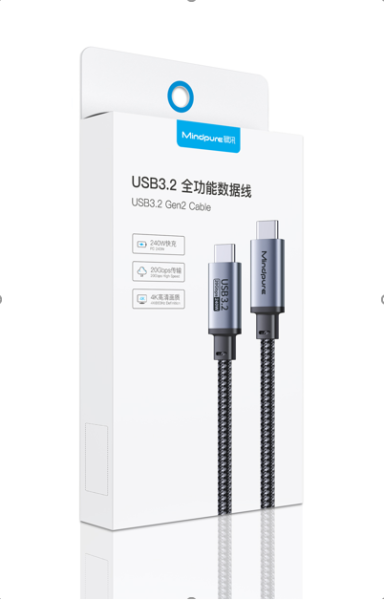 Кабель передачи данных TypeC M Mindpure USB3.2 Gen2, US031, LX106(XX)