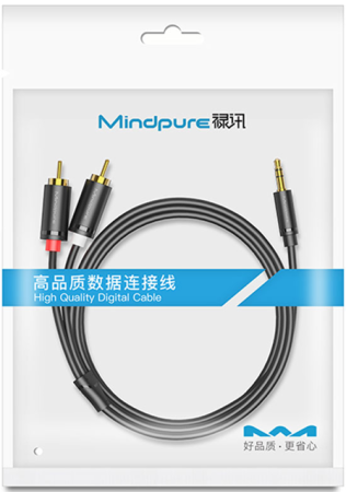 Кабель 3.5 M - 2RCA M, Mindpure AU006