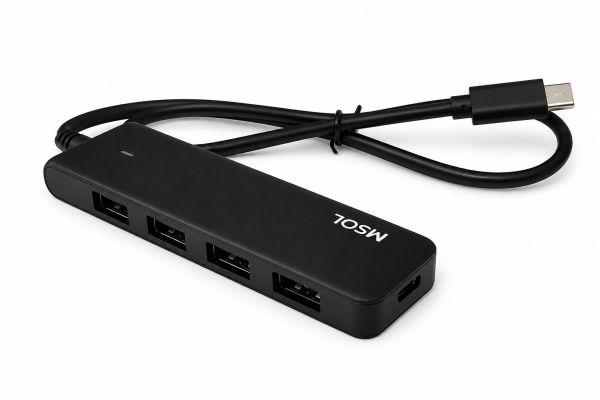 TypeC - USB 3.0-разветвитель MSOL C504, 4-порта, 0.45м
