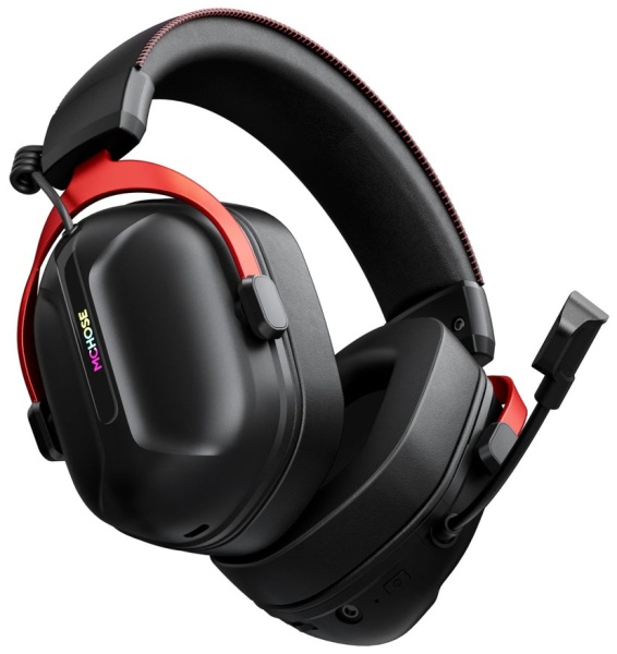Беспроводная/проводная гарнитура MCHOSE S9 Pro, MC-S9, RGB, чёрный-красный