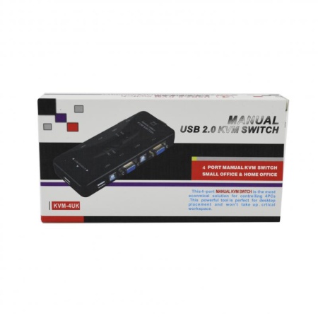 Переключатель KVM 4UK, 4-порта, VGA-USB