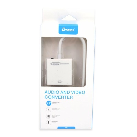 Конвертер HDMI M - VGA F + 3.5 мм, Dtech DT-6404