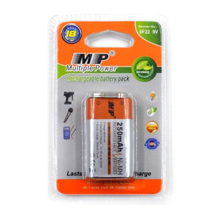 Аккумулятор Multiple Power "крона" 8.4V, 250 мА*ч, цена за 1шт