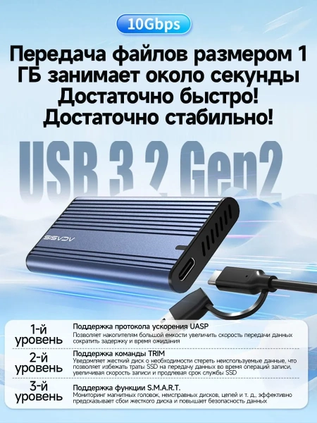 Внешний бокс ACASIS EC-4701, M.2 в USB 4.0