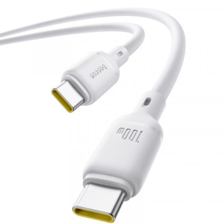 Кабель TypeC M - TypeC M Baseus Silky, 100W, 1 м, белый