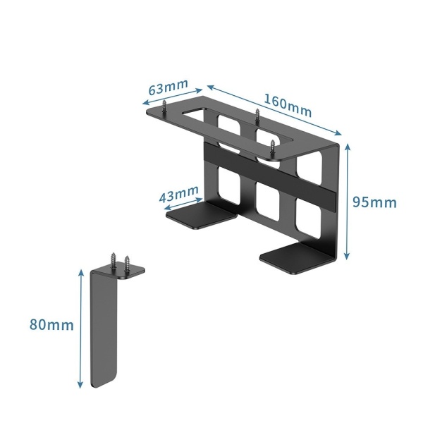 Подвесной держатель для игровых приставок, неттопов, ноутбуков им т.д., металл, чёрный
